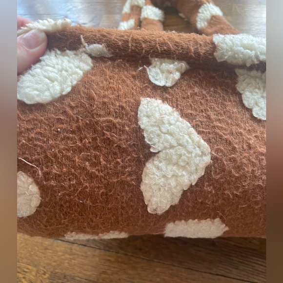 ANTHROPOLOGIE Faux Fur Tote Bag Hearts Shearling Sherpa Boho Cozy. - Picture 10 of 16